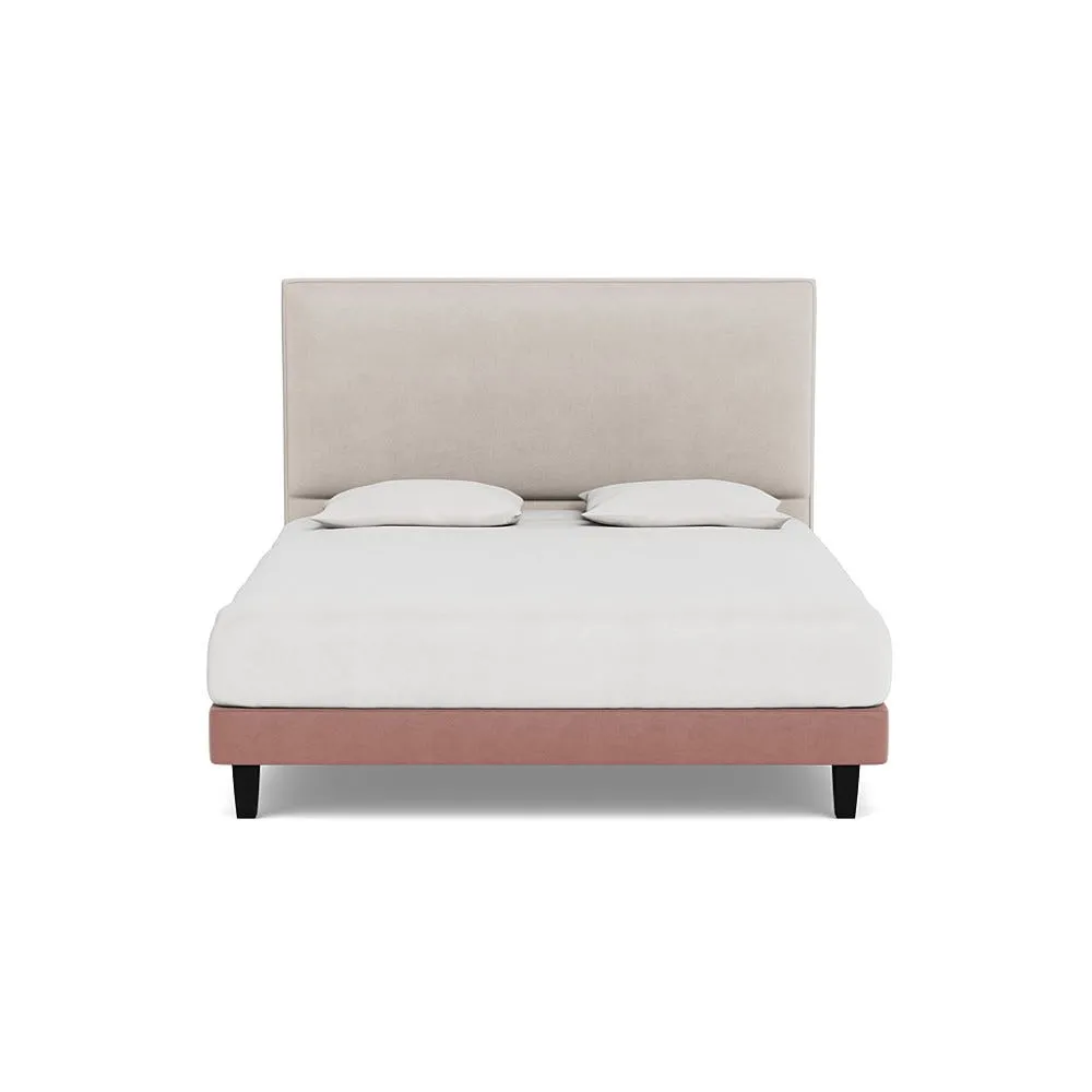 Heal's Shallow Divan Super King Smart Luxe Velvet Dusky Pink Dark Solid Wood 1