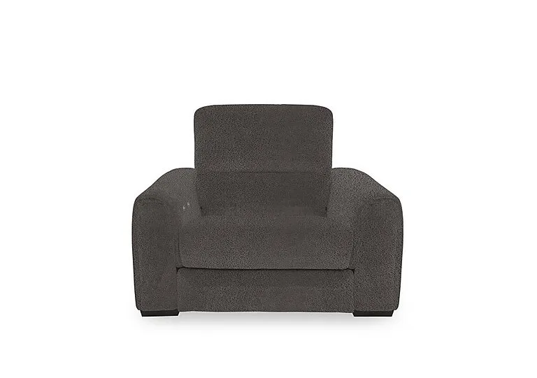 Flex Fabric Power Recliner Armchair with Storage Arms - Dark Grey