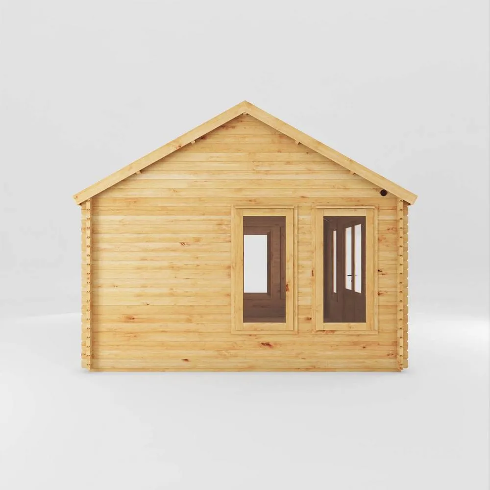 Mercia 5.3 x 4 m Clock Tower Log Cabin - L416.1 x W533.6 x H327.1 cm - Brown in Tan 4