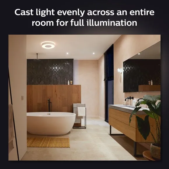 Philips HUE Xamento Medium Smart LED Bathroom Flush Ceiling Light 5