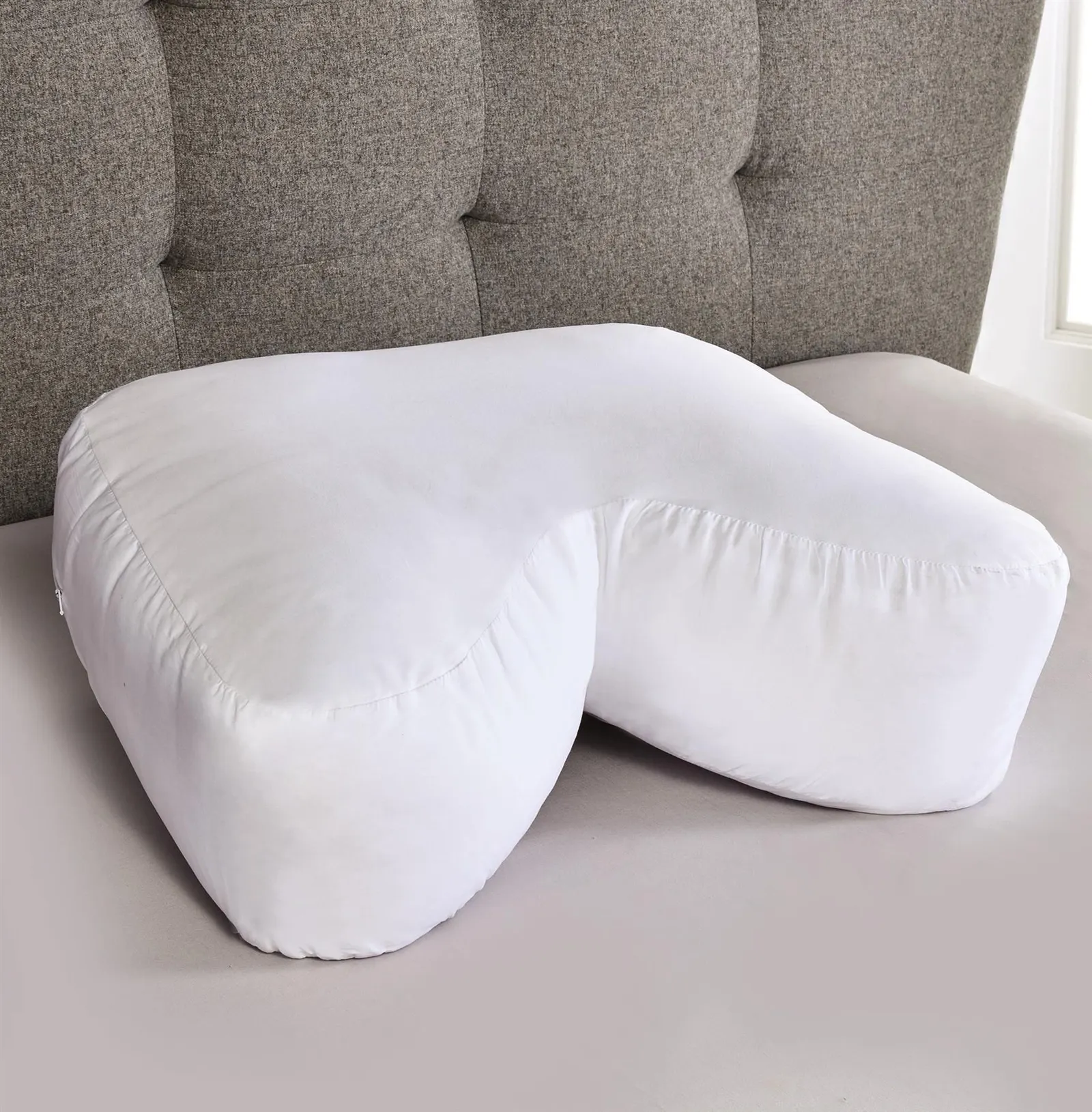 mysmartbuy Recessed Side Sleeper Deeply Padded Pillow & Case for Neck, Shoulder & Spine Orthopaedic Support in White