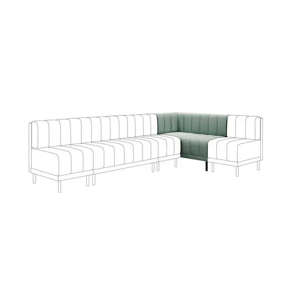 Amali Corner Dining Bench, Vintage Velvet