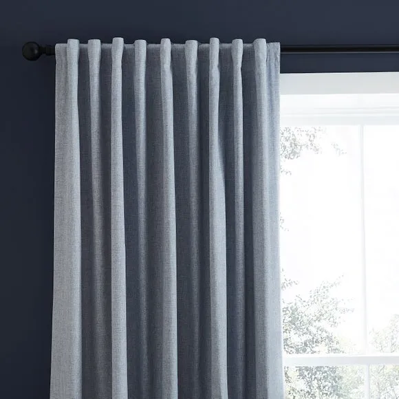 Chambray Microfibre Tab Top Curtains 1