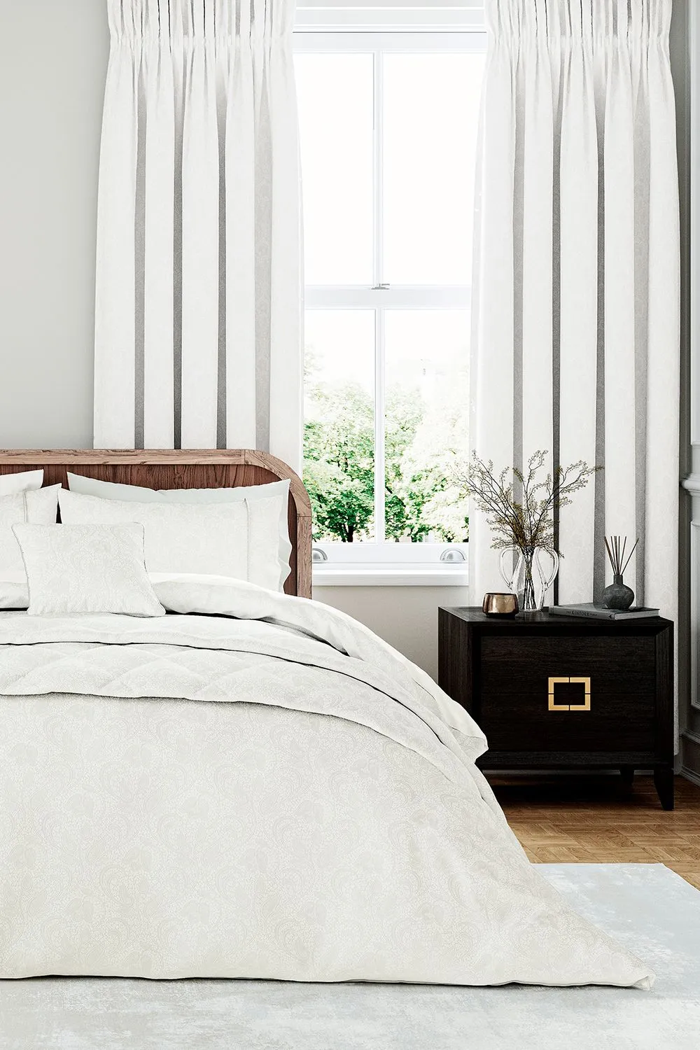 1951 'Ashleigh' Jacquard Cushion in White 3