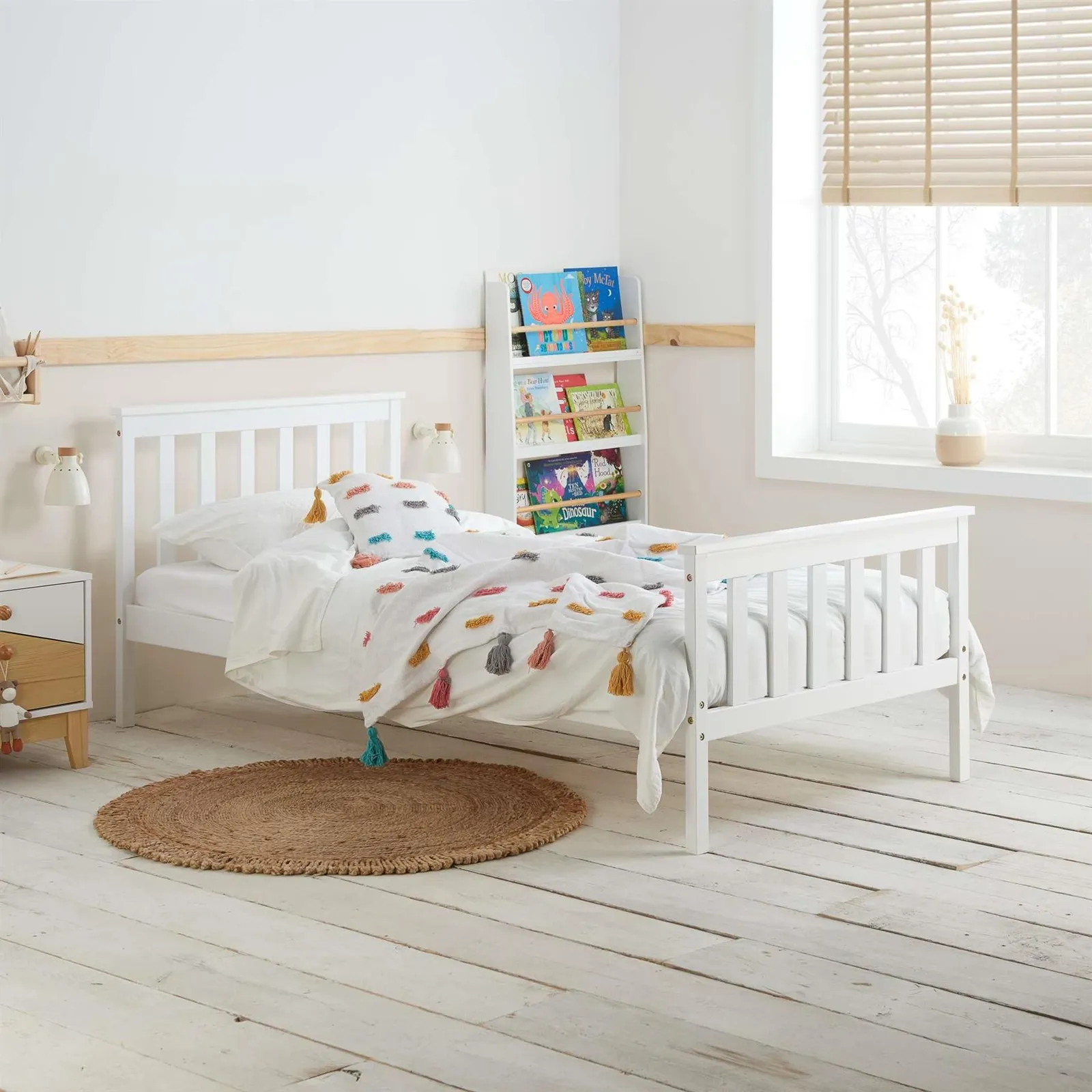 Birlea Single Bed Frame & Mattress White Wood Sleepsoul Cambridge 3FT