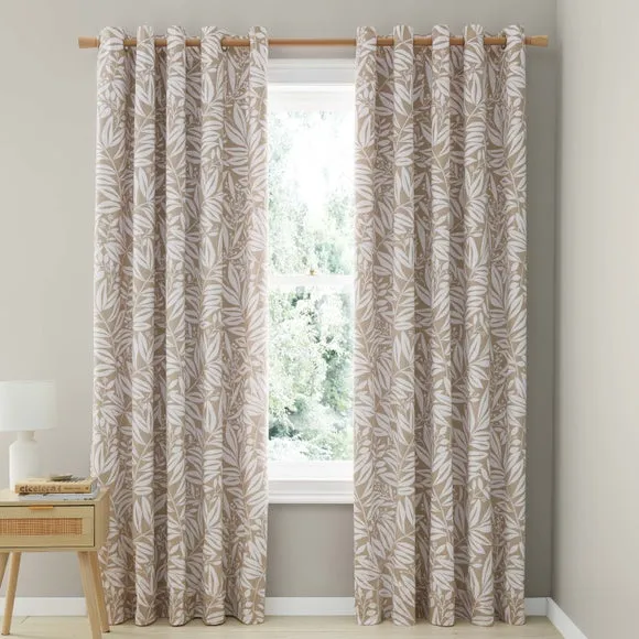 Catherine Lansfield Sorrel Leaves Reversible Eyelet Curtains 2