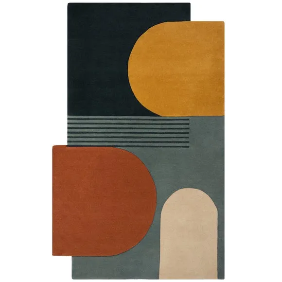 Lozenge Abstract Shaped Wool Rug 2
