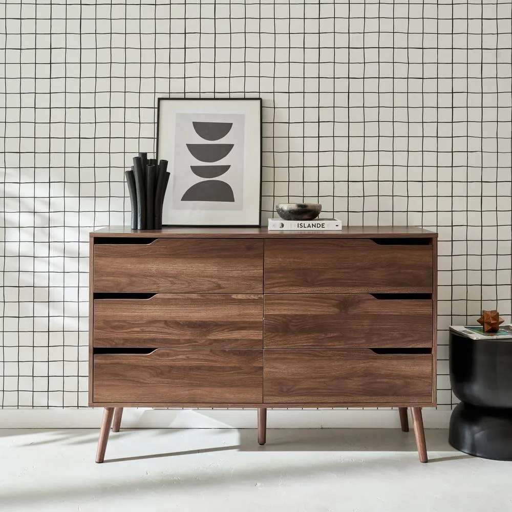 sweeek 6-drawer Chest With Wood Effect in Dark Brown 4