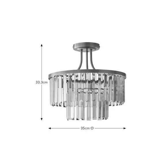Audra 3 Light Semi Flush Ceiling Light 6