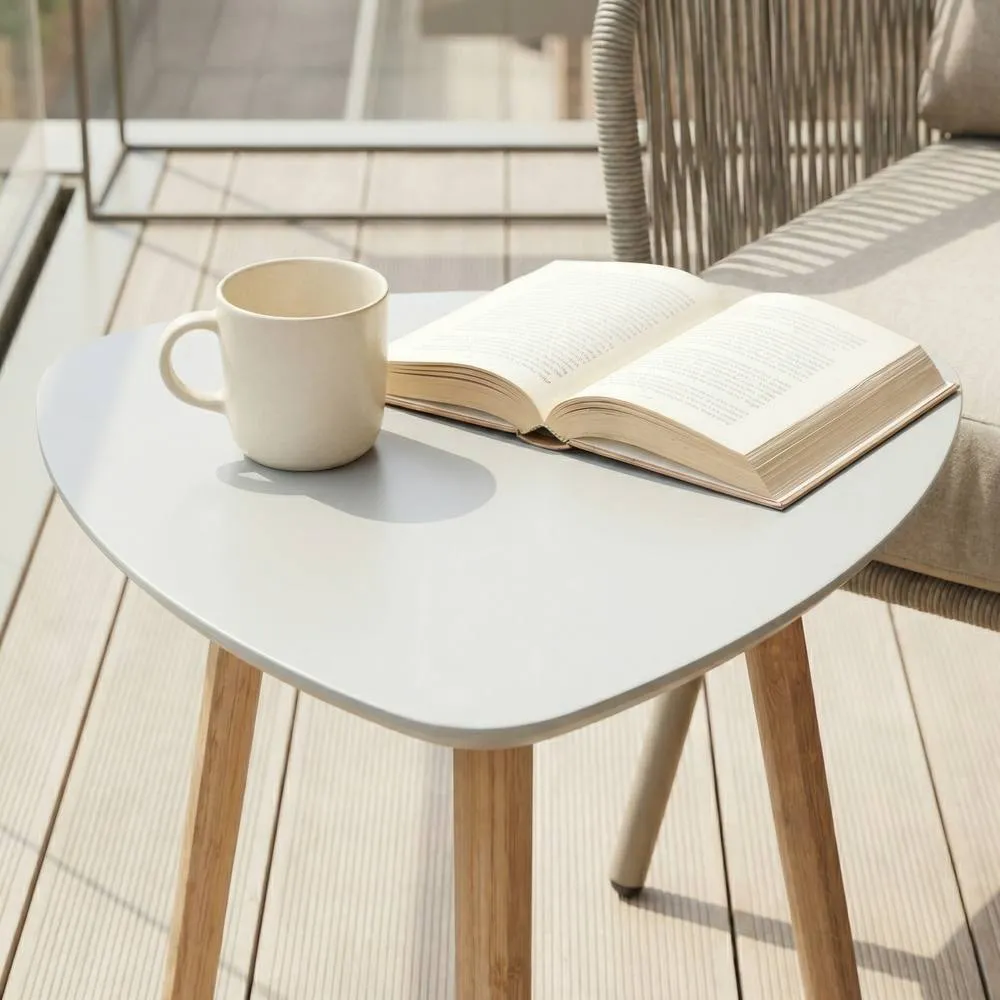 Nöa and Nani Malme Small Outdoor Side Table for Balcony & Patio in White in Light Grey 3
