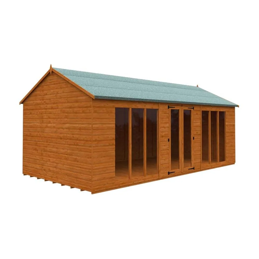 Buttercup Farm 20x10 Full Pane Workman Apex 12mm Shed - L595 x W295 x H268.5 cm in Burnt Orange