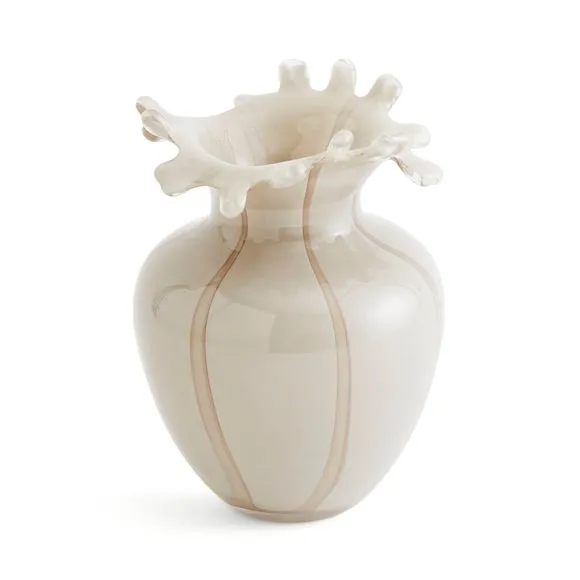 Striped Handkerchief Opaque Glass Vase 3