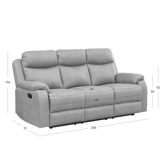 Aviemore Faux Leather 3 Seater Manual Reclining Sofa 4