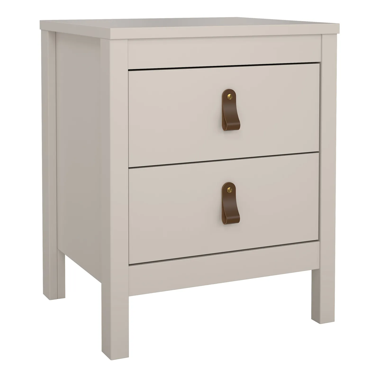 Furniture To Go Barcelona Bedside Table 2 Drawers in Cashmere in Beige