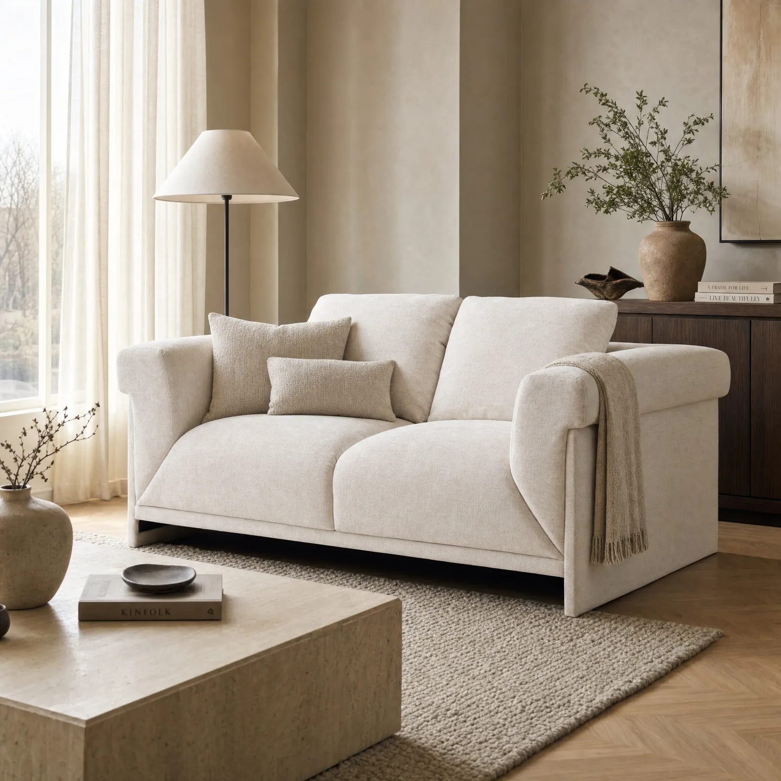 Clovis 2 Seater Sofa, Neutral Fabric | Barker & Stonehouse 2