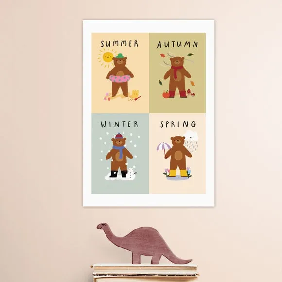 East End Prints Bear and Seasons Print 1