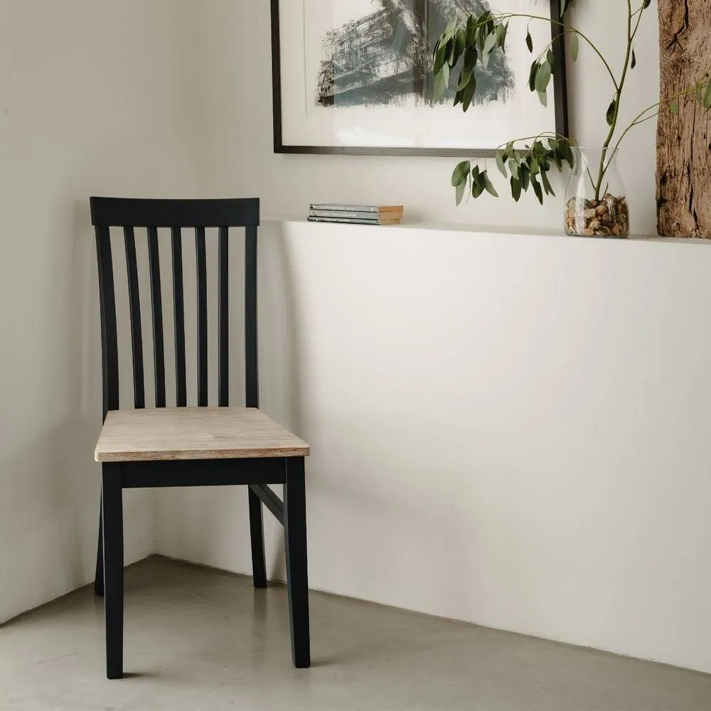 Statement Furniture Florence Highback Wooden Seat Chair in Navy 6