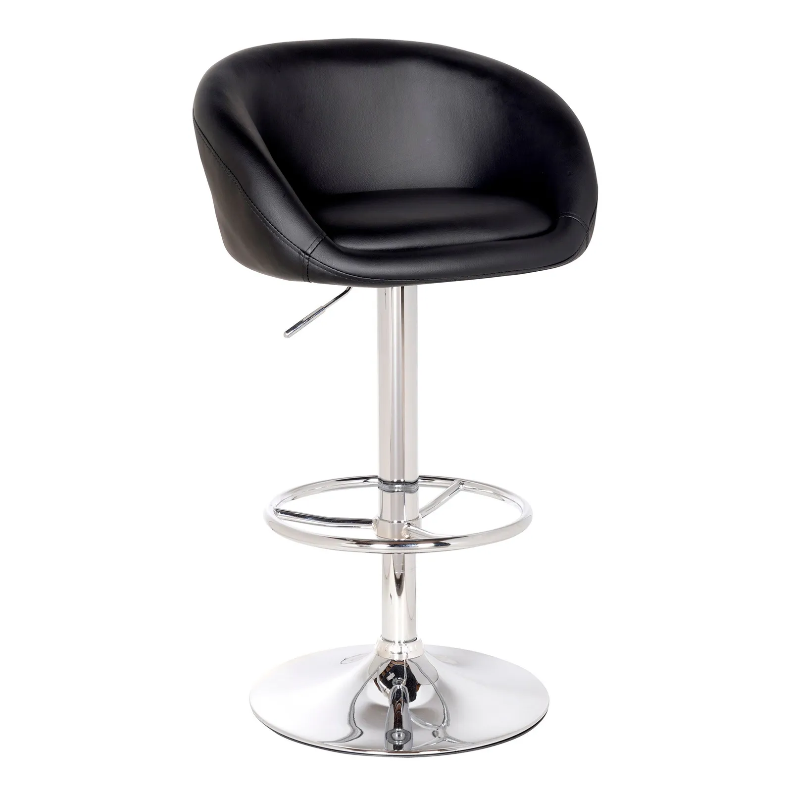 Apollo Adjustable Height Swivel Bar Stool, Faux Leather
