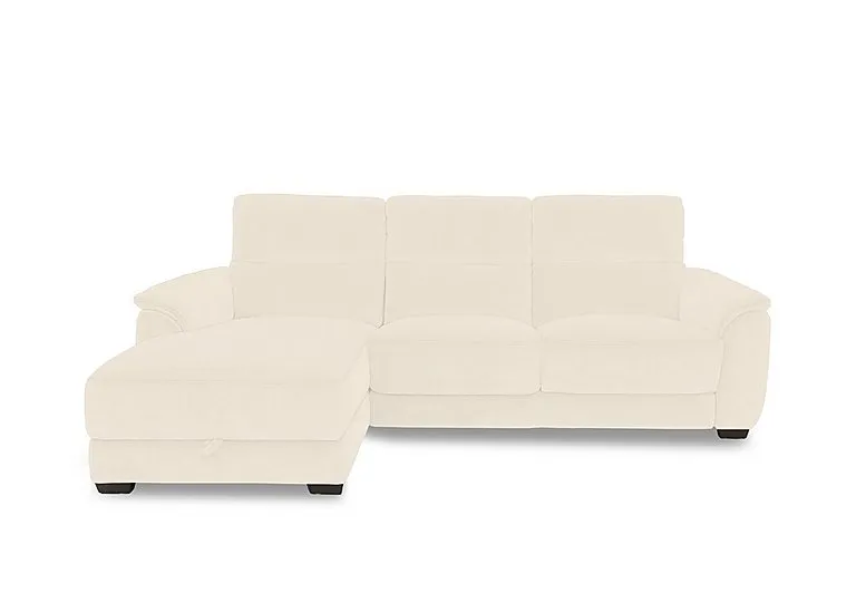 Saffron Fabric 3 Seater Sofa with Storage Left Hand Facing Chaise End