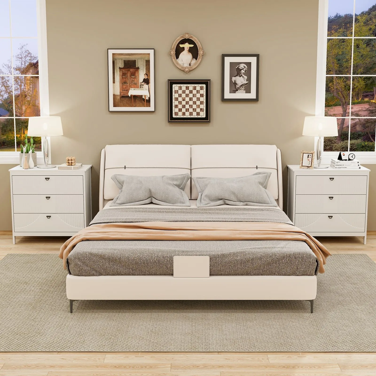Costway 3-Drawer Dresser Modern Style Chest of Drawers in White 6