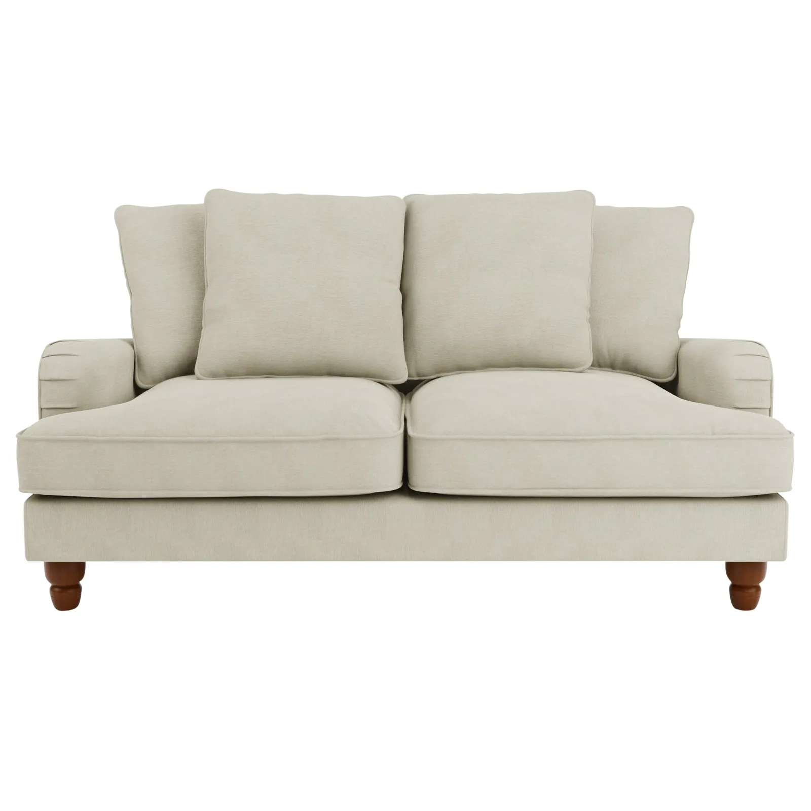 Beatrice Scatter Back Fabric 2 Seater Sofa Brown