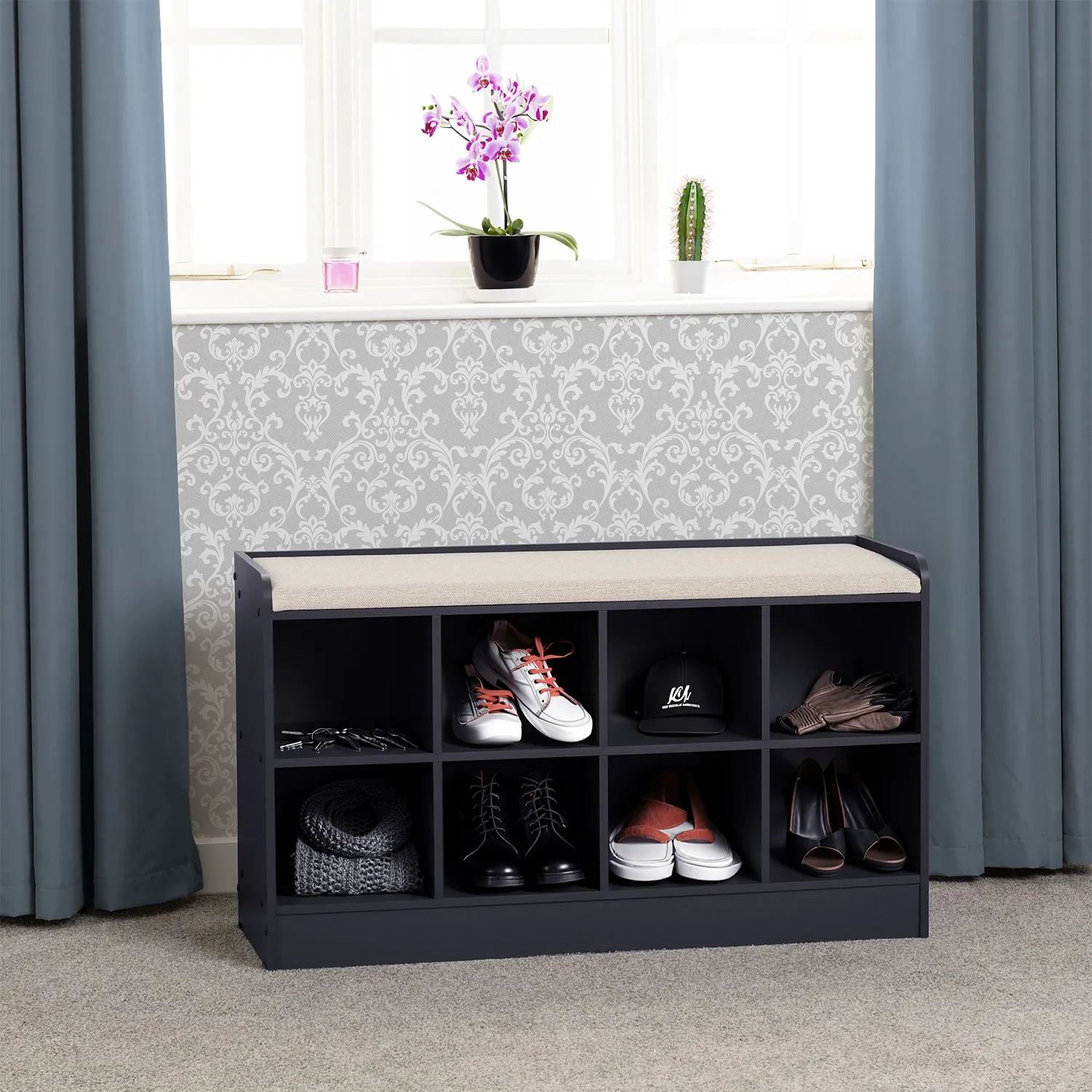 Seconique Portland Shoe Bench - Navy Blue