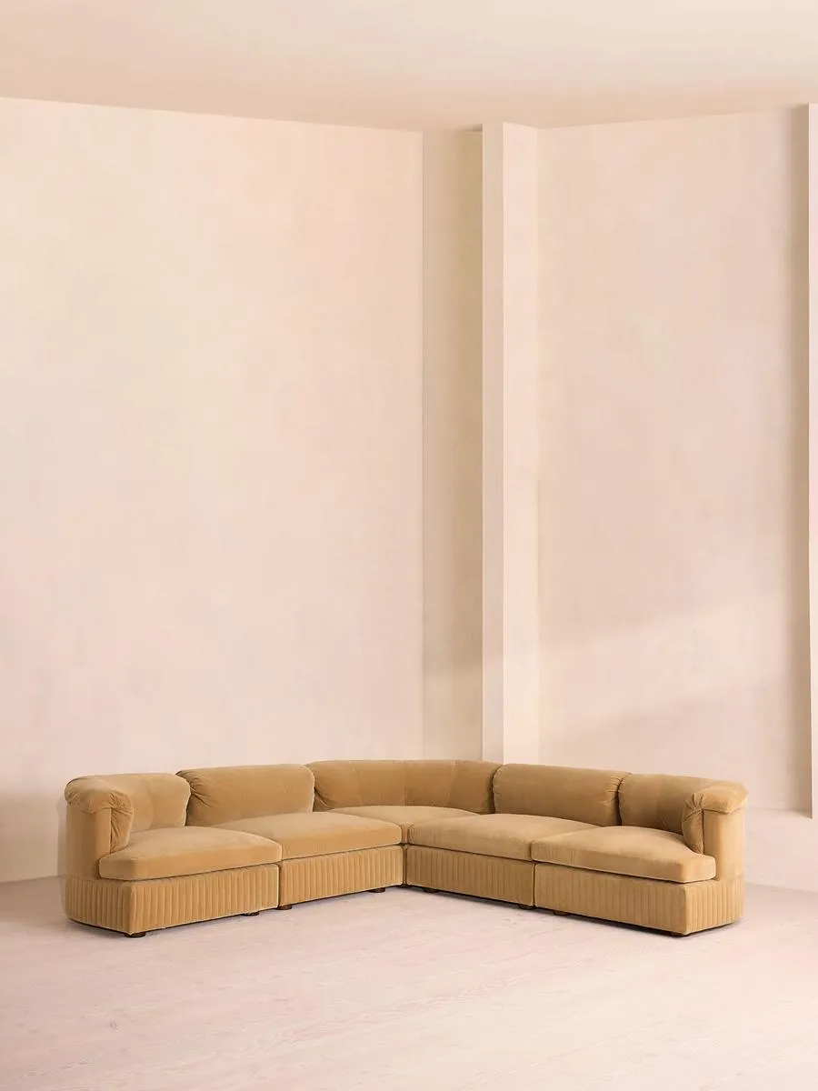Oona Modular Sofa, Corner Sofa, Velvet Camel