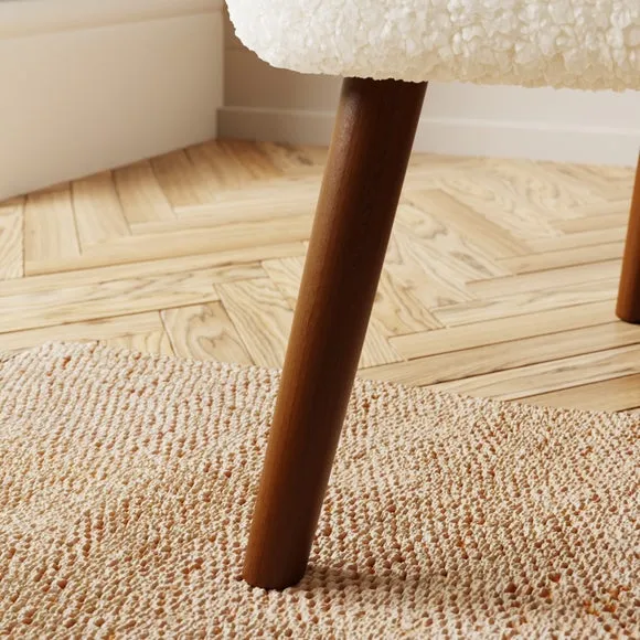 Eliza Ivory Borg Wooden Arm Cocktail Chair 4