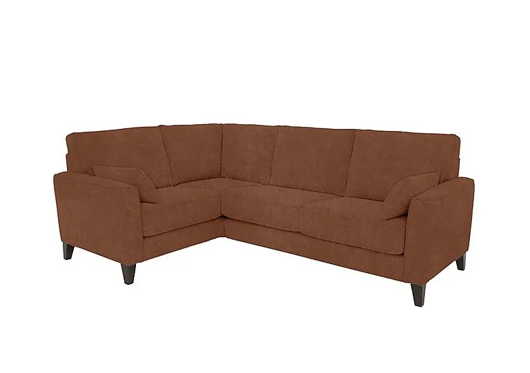 Brondby Small Fabric Left Hand Facing Corner Sofa - Rust - Sofas and Armchairs
