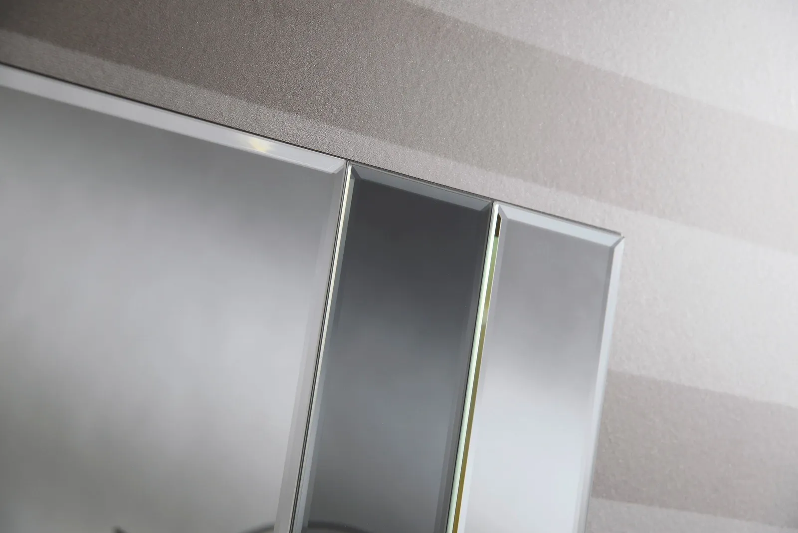 Yearn Mirrors Grey Tinted Bevelled Panelled Mirror 122x61cm in Black 2