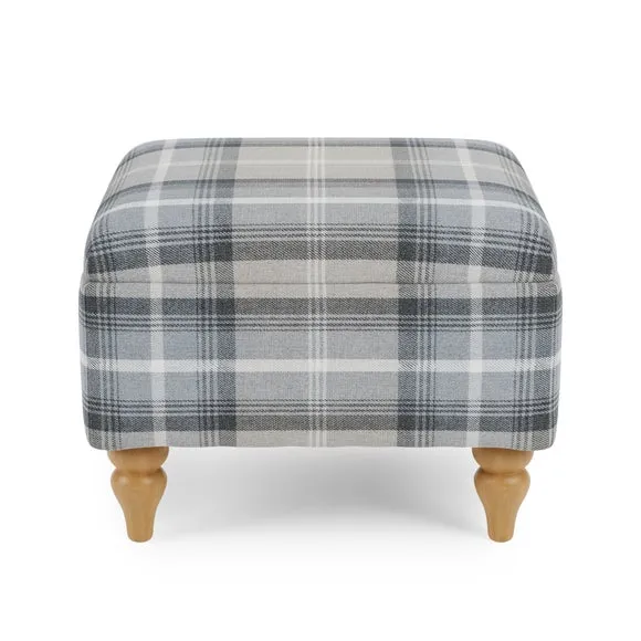 Oswald Check Storage Footstool Tapered Leg 3