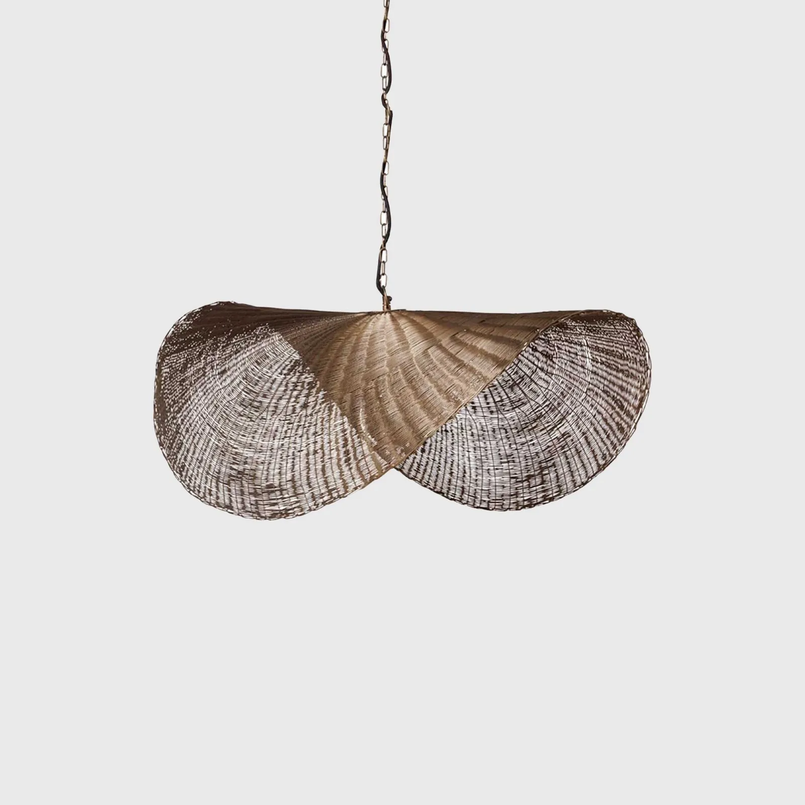 Curved Wire Pendant Light, Brown Metal | Barker & Stonehouse