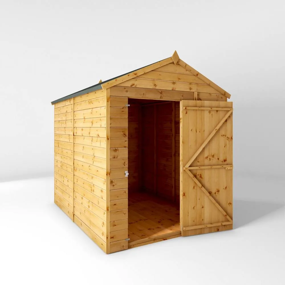 Mercia 8 x 6 Feet Shiplap Apex Windowless Shed - L240.8 x W190.5 x H222.2 cm in Brown 5