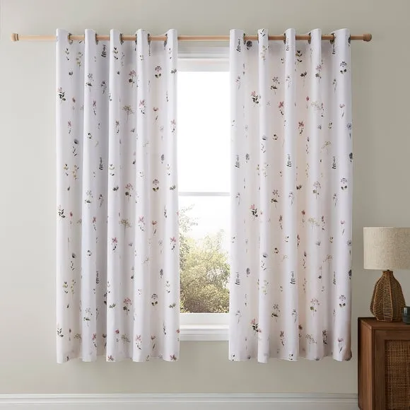 Pressed Floral Blackout Eyelet Curtains 2