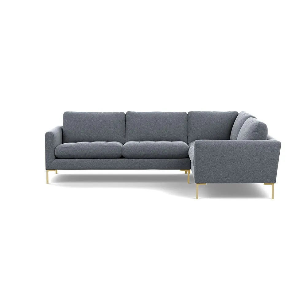 Heal's Eton Right Hand Facing Corner Sofa Textured Boucle Steel Brass Feet 1