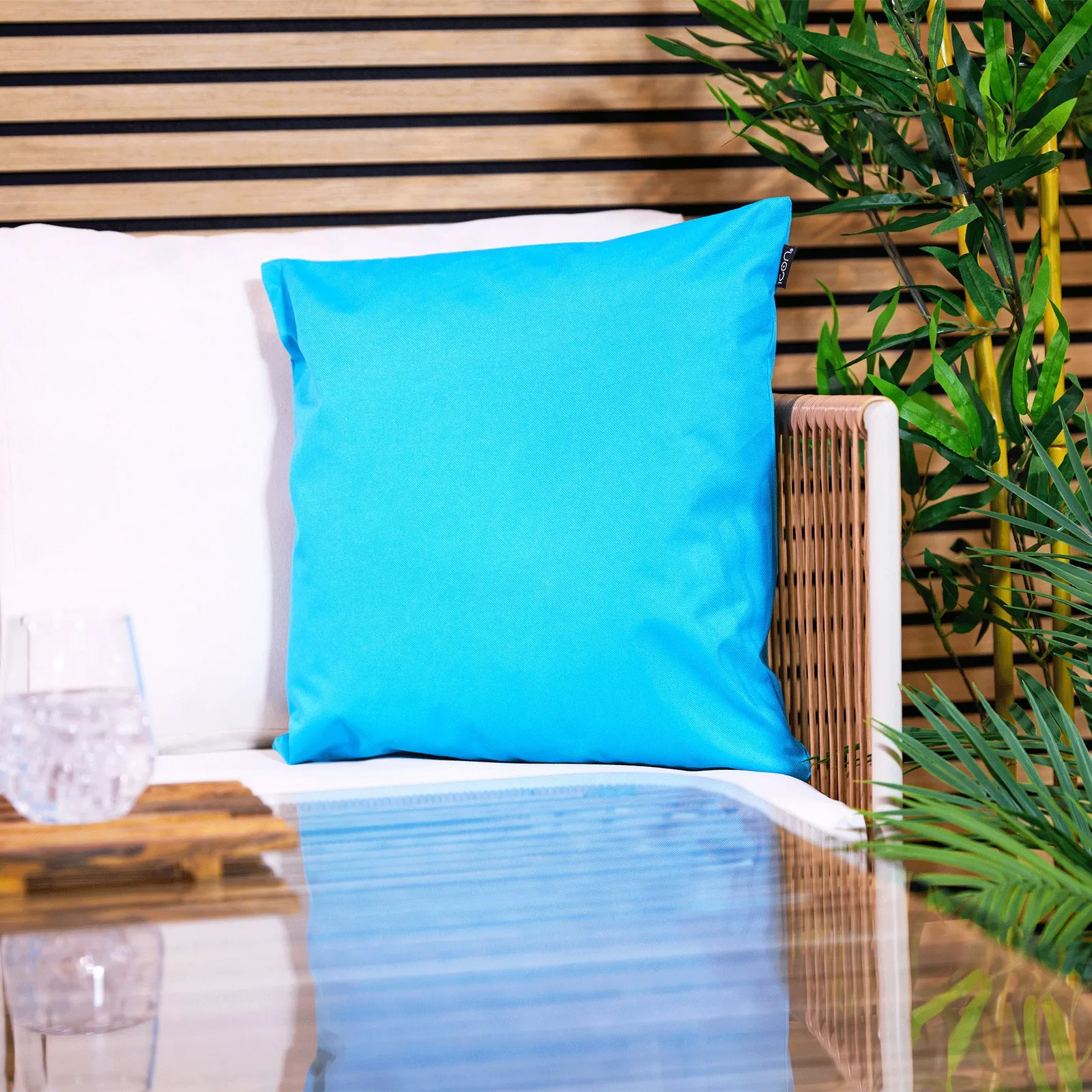 icon Indoor & Outdoor Outdoor Print Waterproof Cushion, Lime Green in Aqua