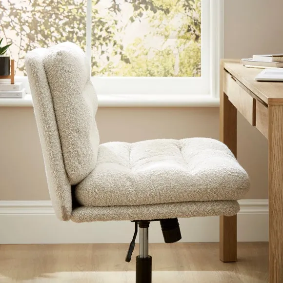 Bertha Tonal Boucle Wide Criss Cross Office Chair 4