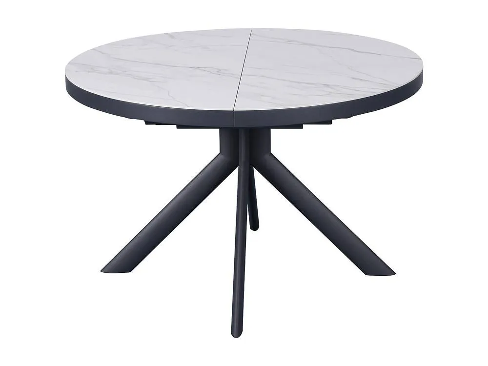 Vente-unique Extendable Dining Table for 4 To 6 People In Ceramic, MDF & Metal in White 4