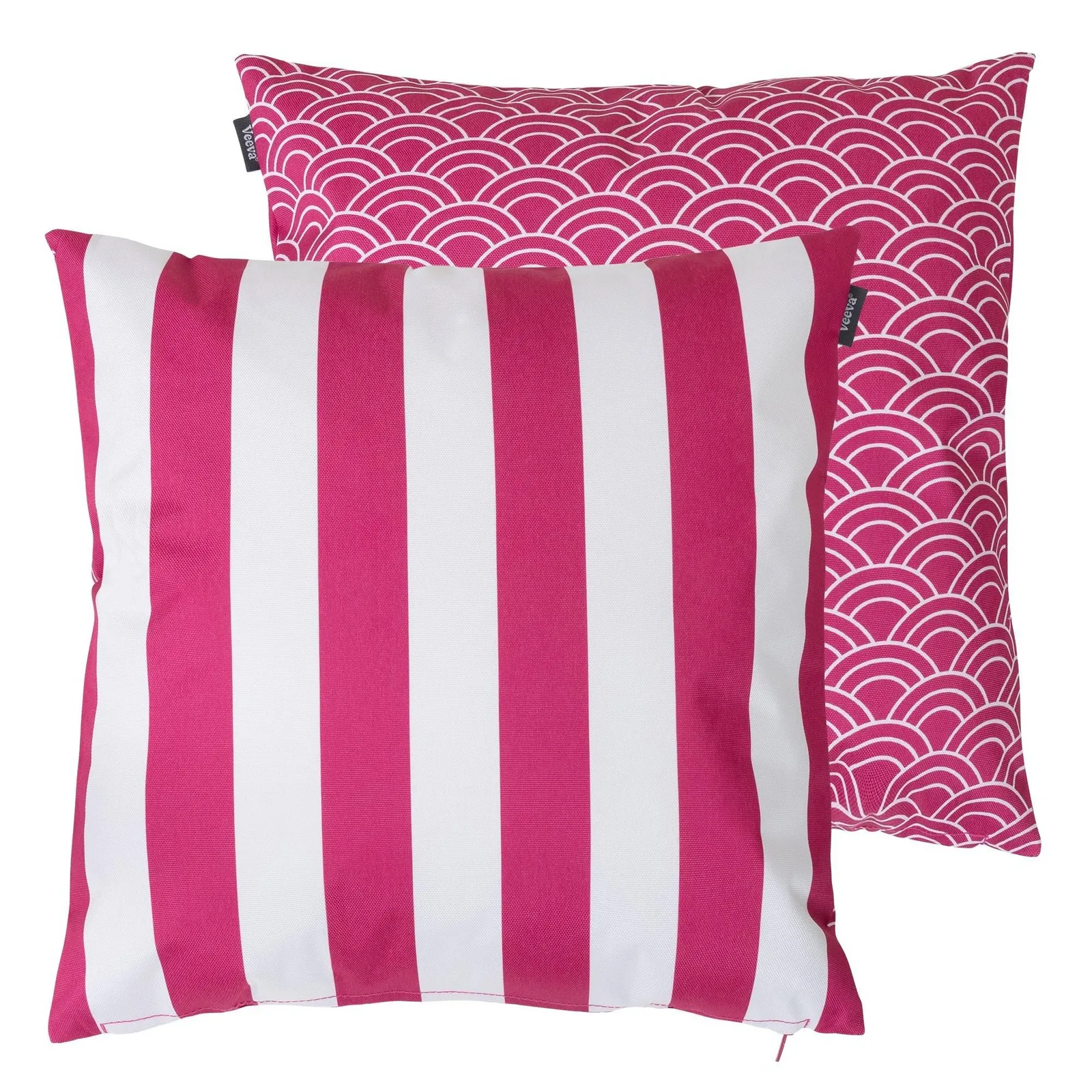 icon Deck Stripe Set of 2 Navy Blue Outdoor Cushion in Pink