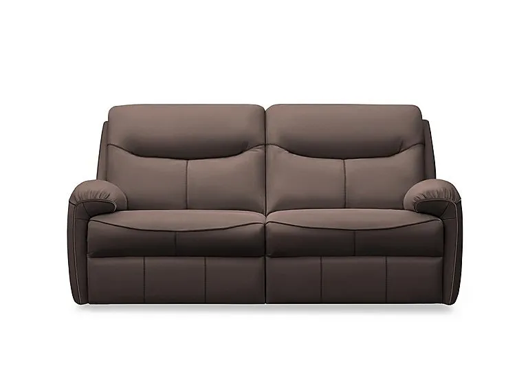 Amesbury Leather 3 Seater Power Recliner Sofa with Power Headrest, Power Lumbar and Heated Seats - Oxford Chocloate