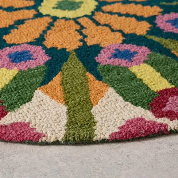 Yinka Ilori Kaleidoscope Wool Round Rug 4