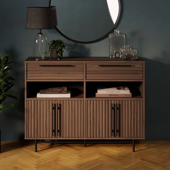 Bryant Hallway Console Table with Shoe Storage, Mango Wood Effect 1