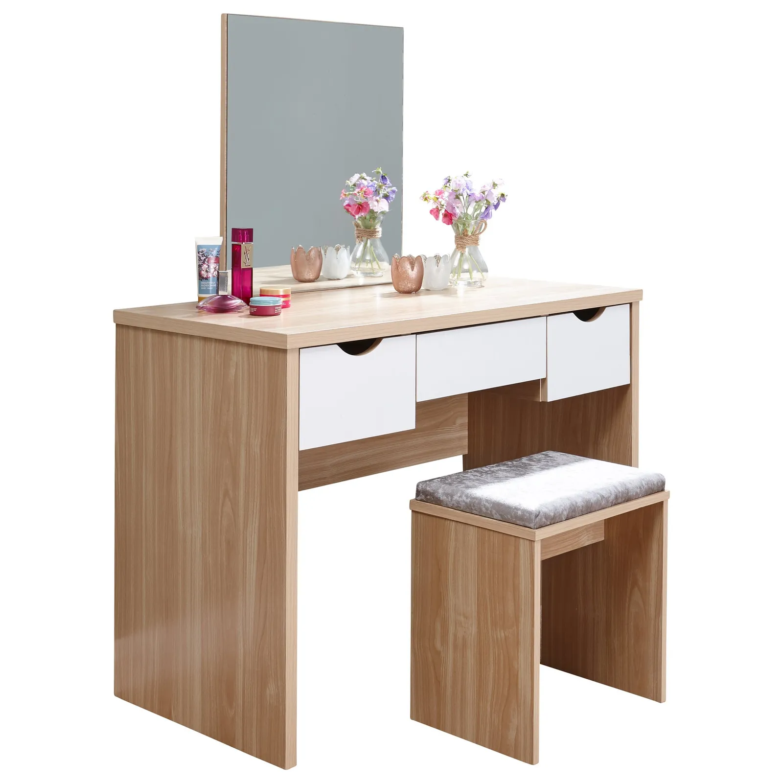 Elizabeth 3 Drawer Dressing Table Set with Mirror