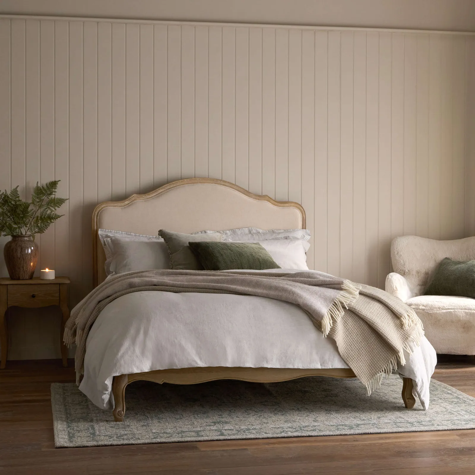 Sienna Beau Linen Bed, Weathered Oak / Natural, Super King
