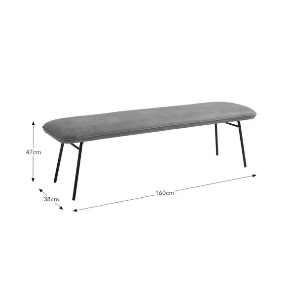 Barker Dining Bench, Faux Leather 6