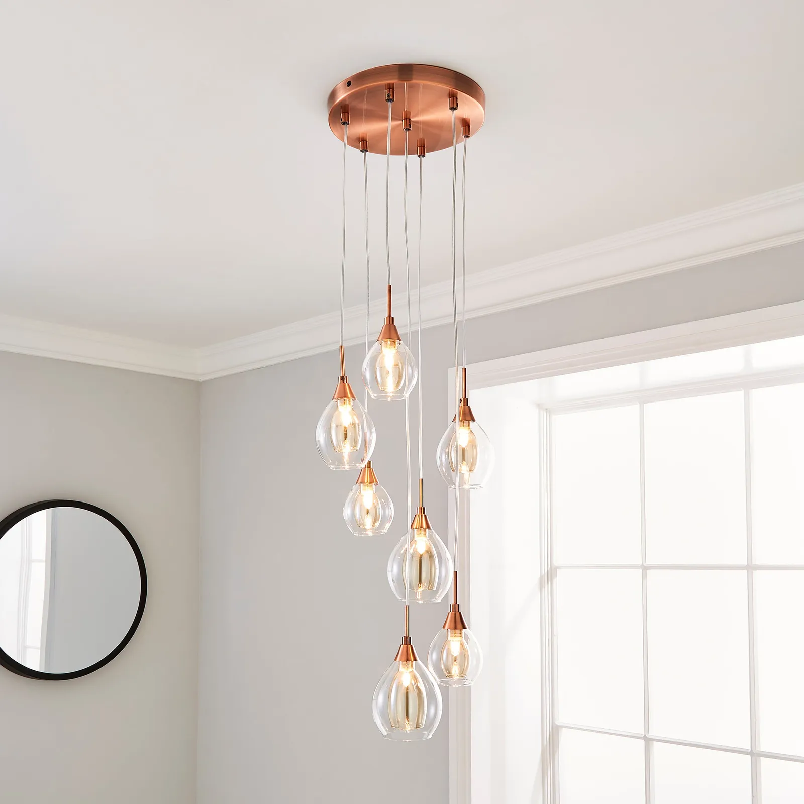 Eden 7 Light Ceiling Fitting Copper Copper
