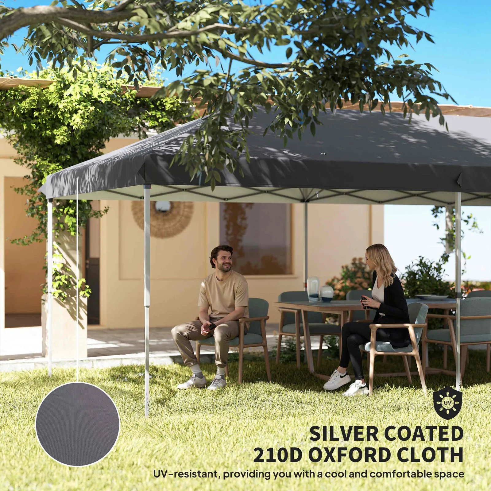 OUTSUNNY 3 x 6 m Pop Up Gazebo with Sides & Windows in Grey 6