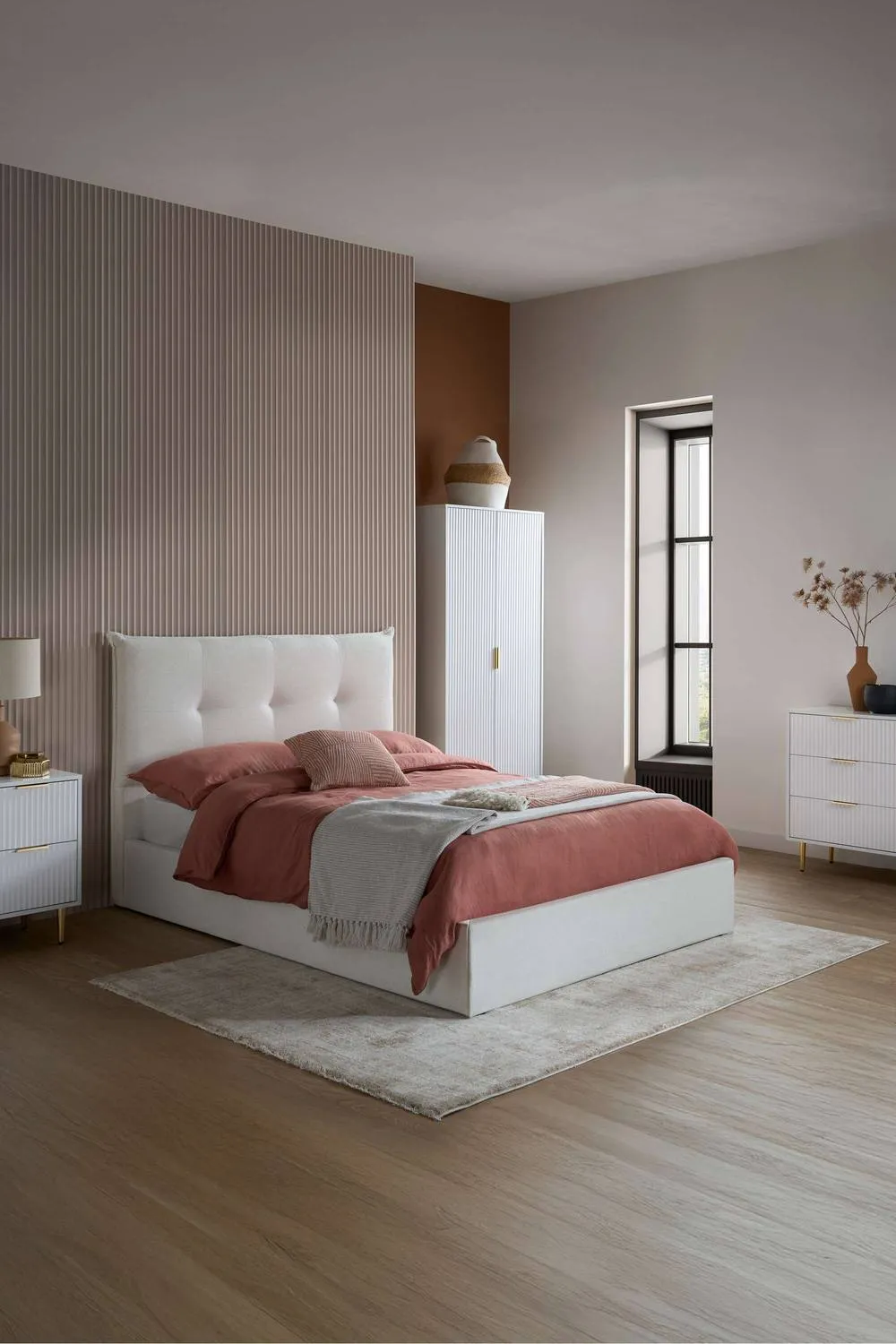 Birlea Zaza White 6 Drawer Chest Fluted Bedroom Storage 4