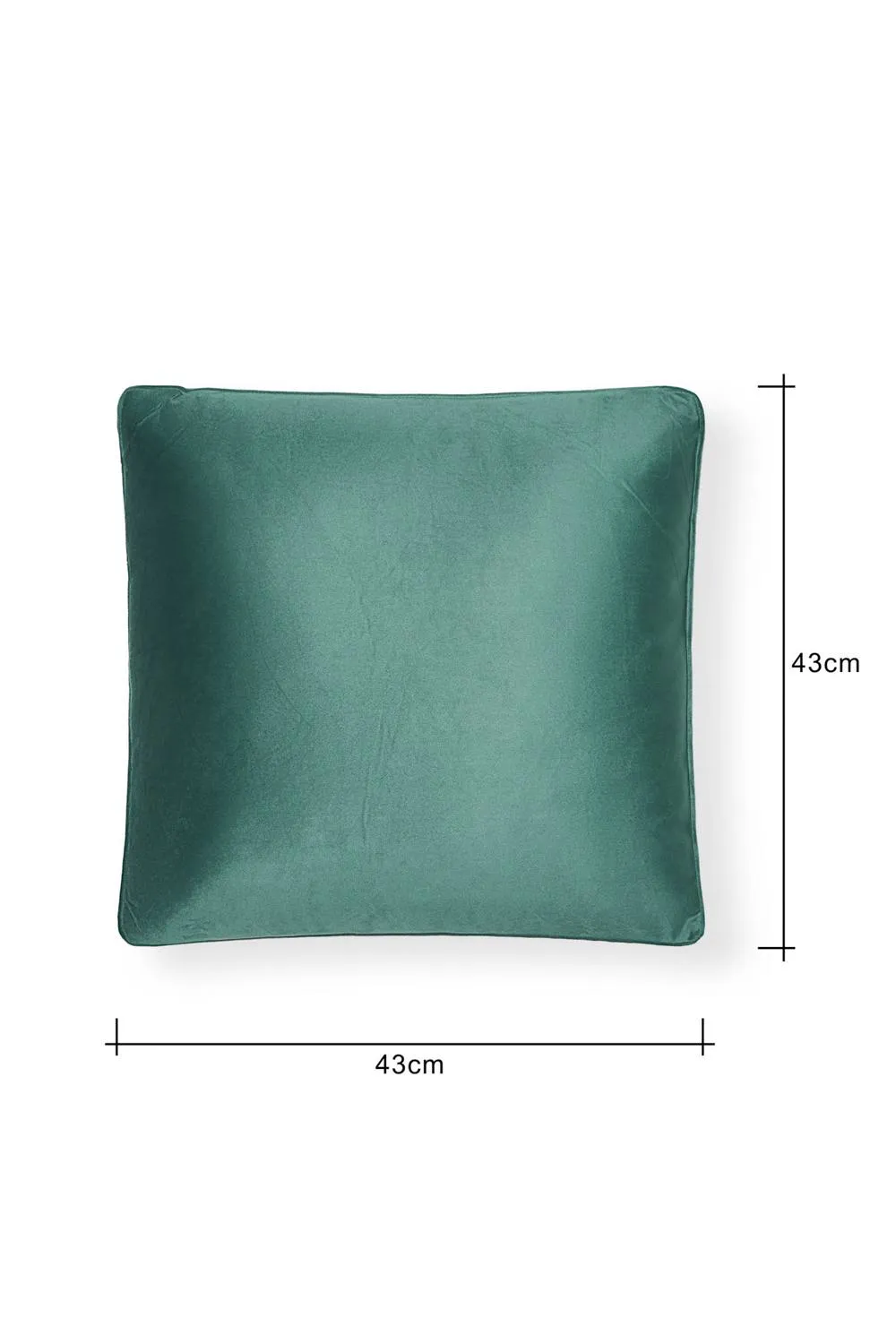 BHS Small Velour Piped Cushion in Green 3