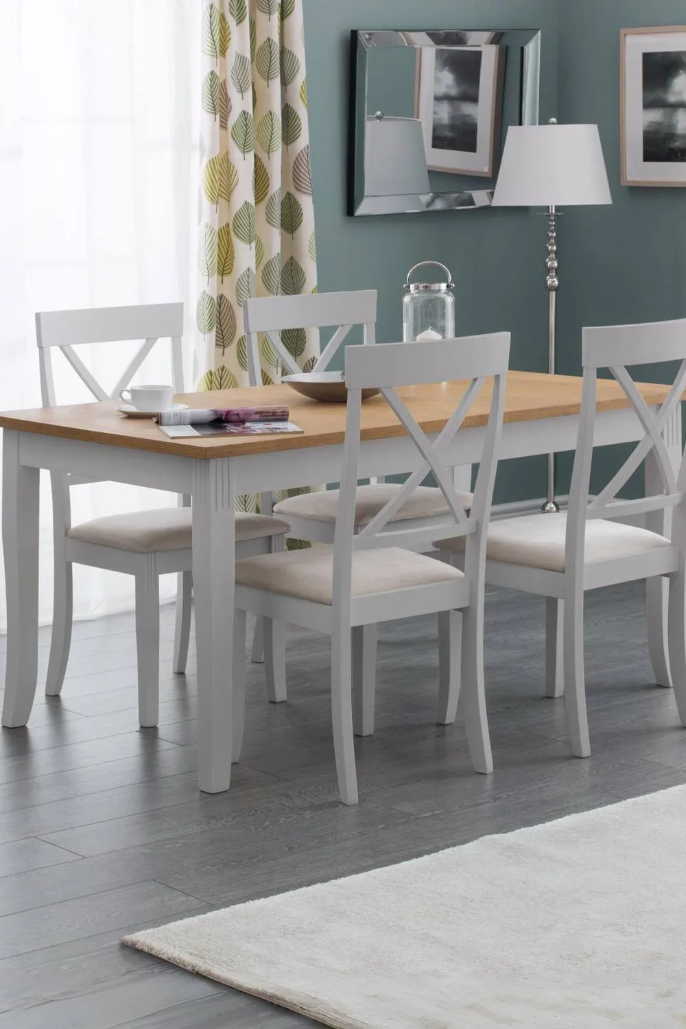 Julian Bowen Davenport Rectangular 4-6 Seater Dining Table in Grey 1